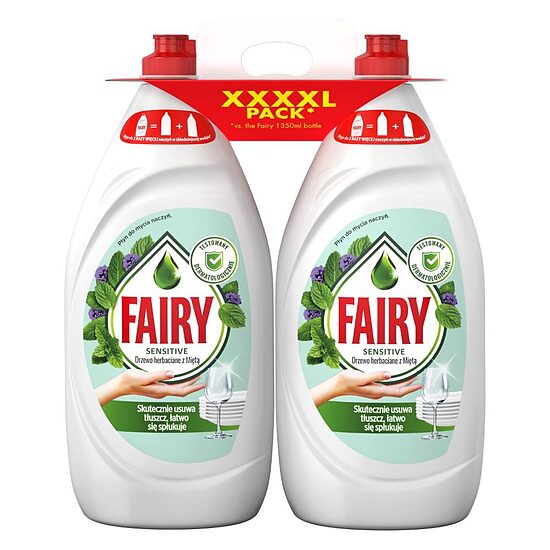 Trauku mazg.līdz. FAIRY Sensitive Tea Tree&Mint, 2x1350ml
