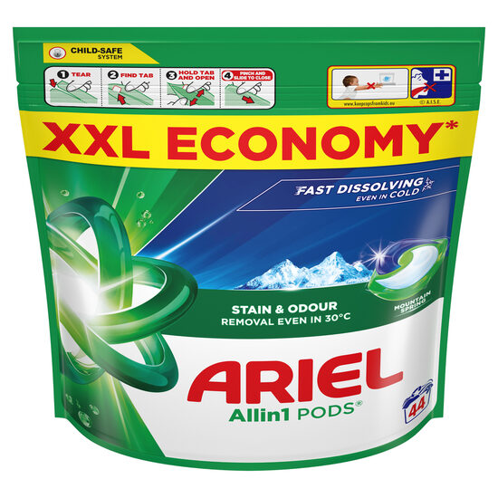 Veļas mazgāšanas kapsulas ARIEL Mountain Spring 44gb