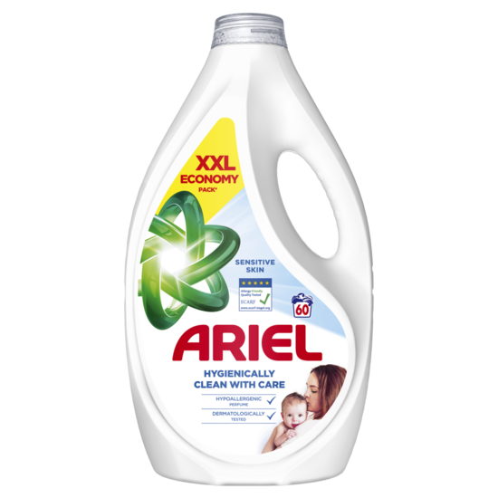 Šķidrais veļas mazgāšanas līdzeklis ARIEL Sensitive 60 mazgāšanas reizēm, 2.7L