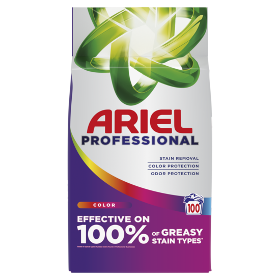 Veļas mazgāšanas pulveris  ARIEL Professional, Color, 100 m.r., 5,5 kg.