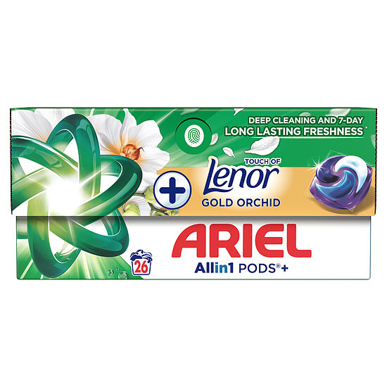 Veļas mazgāšanas kapsulas ARIEL Gold Orchid, 26 gab.