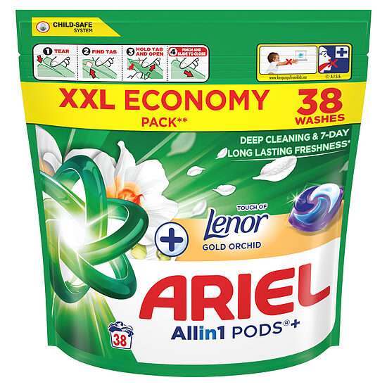Veļas mazgāšanas kapsulas ARIEL Gold Orchid, 38 gab.