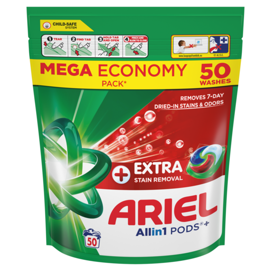 Veļas mazgāšanas kapsulas ARIEL Extra Stain Removal, 50 gab.