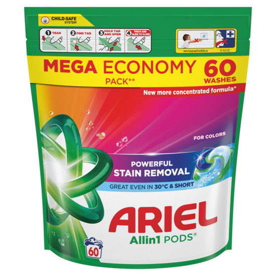 Veļas mazgāšanas kapsulas ARIEL Color, 60 gab.