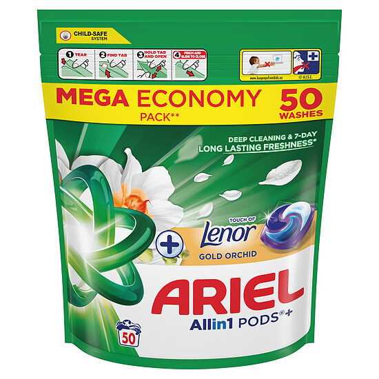 Veļas mazgāšanas kapsulas ARIEL Gold Orchid, 50 gab.