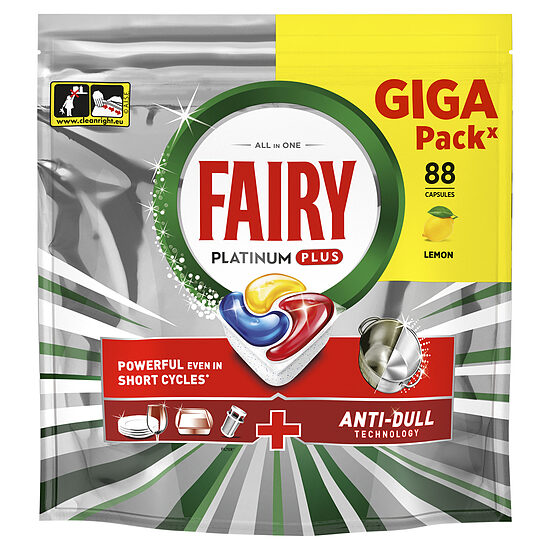 Trauku mazg.kapsulas FAIRY Platinum+ Lemon, 88 gab.