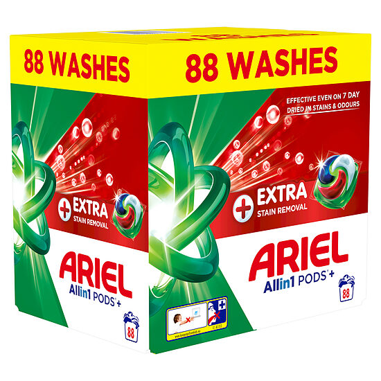 Veļas mazgāšanas kapsulas ARIEL Extra Clean 88gb