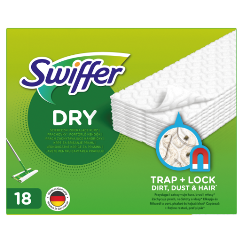Sausās salvetes SWIFFER, uzpilde, 18gab