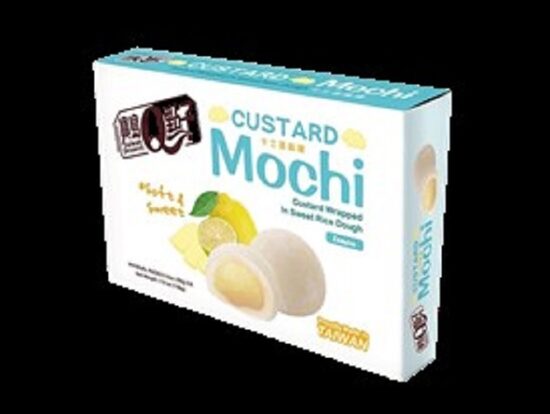 Japāņu rīsu kūka Custard Mochi, citrona garša, 168g