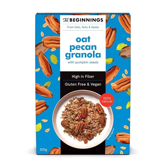 Granola The BEGINNINGS Auzu pekanriekstu, 200g