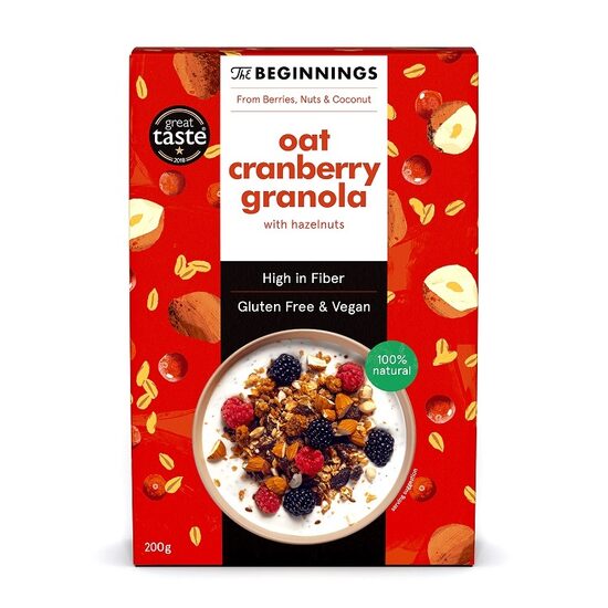 Granola The BEGINNINGS Auzu dzērveņu, 200g