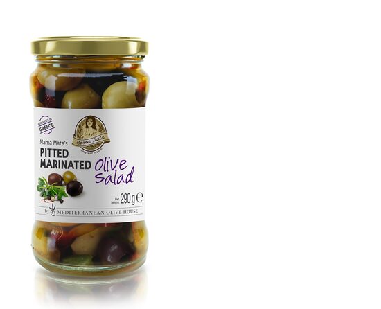 Marinētas olīvas bez kauliņiem MAMA MATA's, Mix, 290g/170g