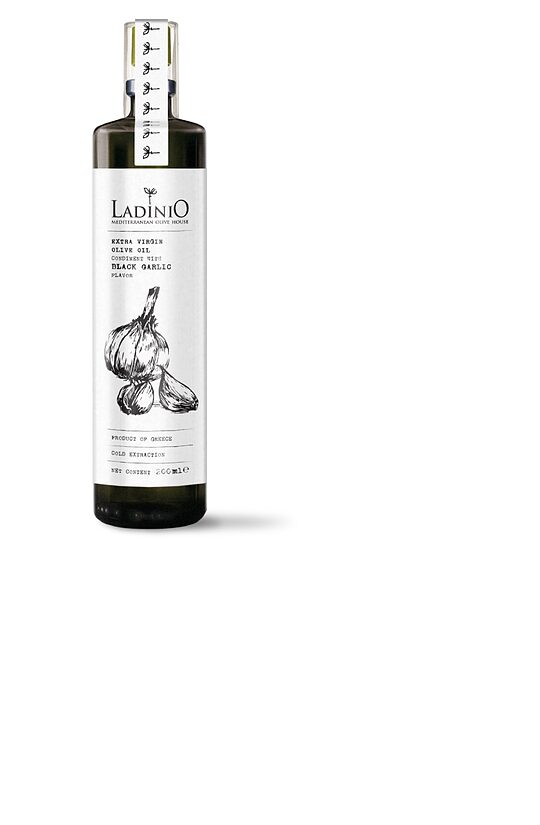 Neapstrādāta augstākā labuma olīveļļa  LADINIO ar ķiploku, 200ml