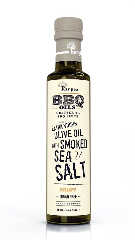 Neapstrādāta augstākā labuma olīveļļa  KARPEA BBQ ar kūpinātu jūras sāli, 250ml
