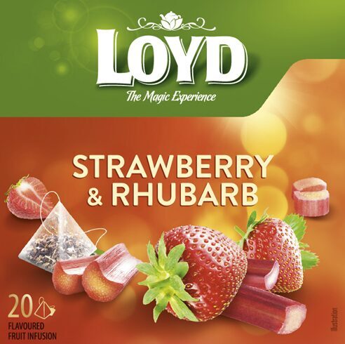 Augļu tēja LOYD Pyramids ar zemeņu un rabarberu garšu, 20x2 g