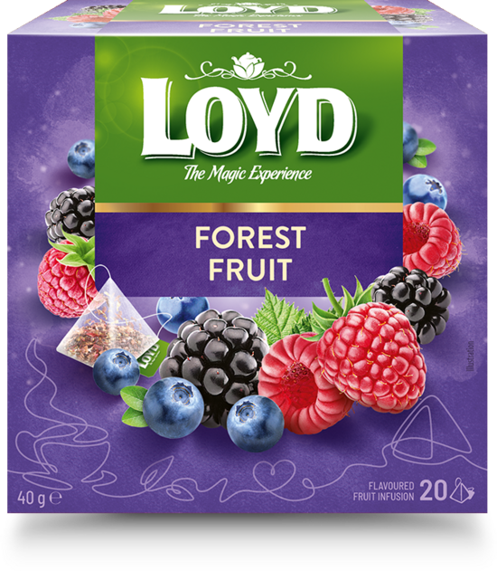 Augļu tēja LOYD Pyramids ar meža augļu garšu, 20x2 g