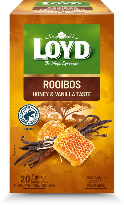 Sarkanā tēja LOYD ROOIBOS Honey & Madagascar Vanilla, 20x2g
