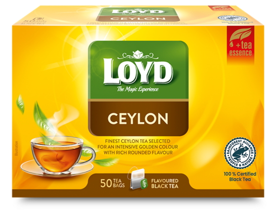 Aromatizēta melnā tēja LOYD Ceylon, 50x2g
