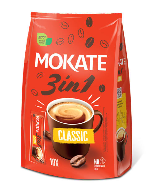 Kafijas dzēriens MOKATE 3in1 Classic maisiņā 17g x 10gb.