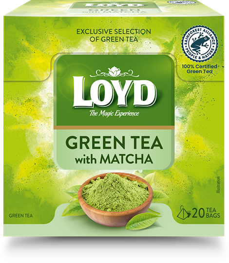 Zaļā tēja LOYD Pyramids Green Matcha, 20 x 1,5g