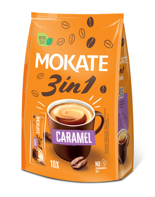 Kafijas dzēriens MOKATE 3in1 Caramel maisiņā 17g x 10gb.