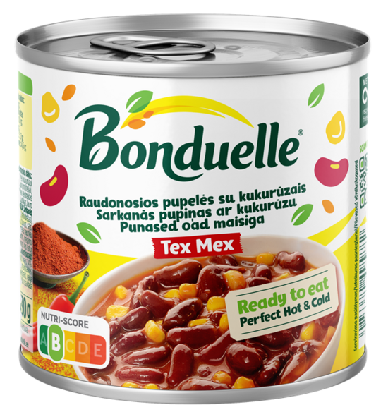 Sarkanās pupiņas BONDUELLE ar kukurūzu, mērcē, 430g
