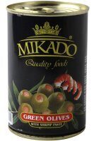Olīvas zaļās pildītas ar garnelēm MIKADO, 300ml/110g
