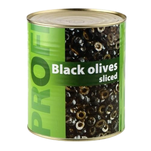 Melnās olīvas, sagrieztas PROFI, 3kg/1.56kg