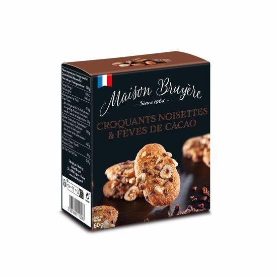 Cepumi MAISON BRUYERE, ar kakao un lazdu riekstu gabaliņiem, 60g