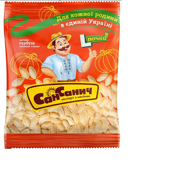 Ķirbju sēklas SAN SANICH, nelobītas, grauzdētas, ar sāli, 140g