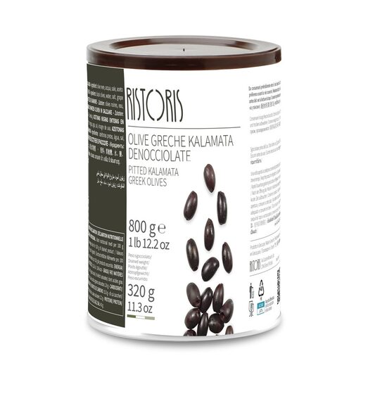 Olīvas Kalamata bez kauliņiem RISTORIS, 800g/320g