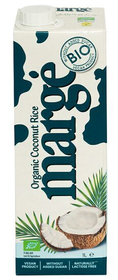 Bioloģiskais kokosriekstu un rīsu  dzēriens MARGE, 1 l