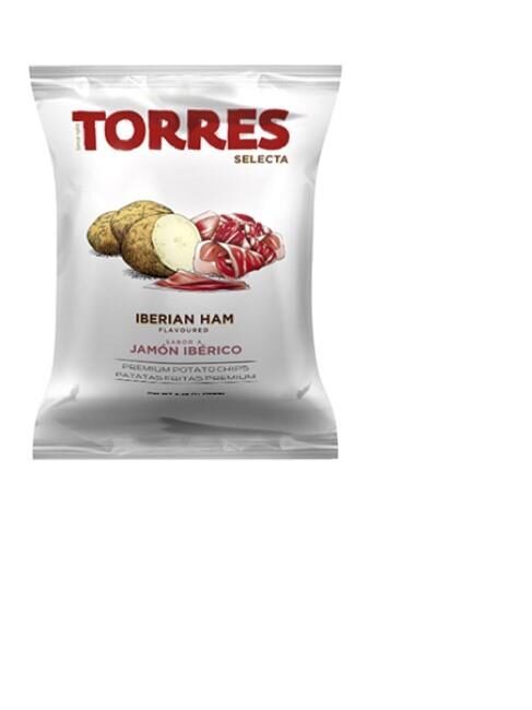 Kartupeļu čipsi TORRES, Ibērijas šķiņķa garša, 150g