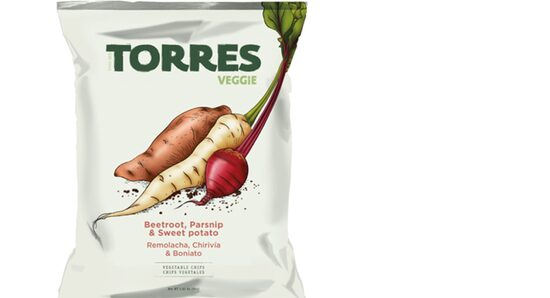 Dārzeņu čipsi TORRES, ar saulespuķu eļļu un sāli, 90g