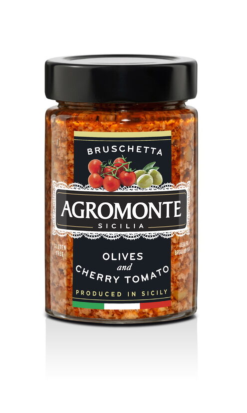 Mērce ar olīvām un ķiršu tomātiem AGROMONTE, 200g