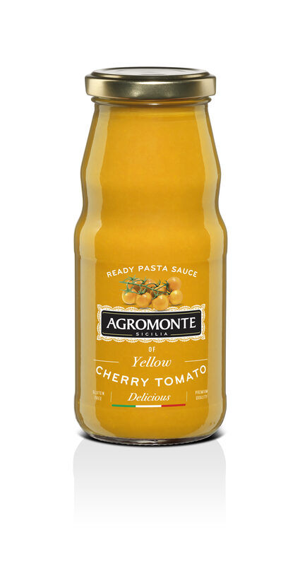 Ķiršu tomātu mērce ar dzeltenajiem tomātiem AGROMONTE, 360g