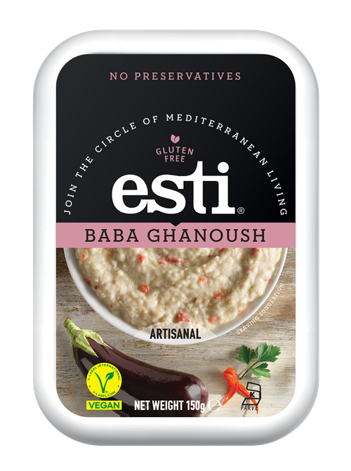 Uzkodu mērce ESTI Baba Ghanoush, ar baklažāniem un tahini, 150g