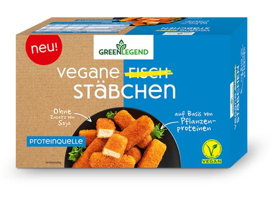 Vegāniskās zivju nūjiņas GREEN LEGEND, 300g, saldētas