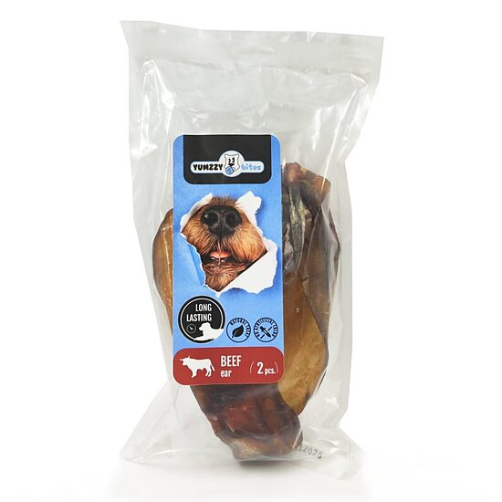 Suņu gardums YUMZZY BITES, žāvētas liellopa ausis, 2 gab., 100g