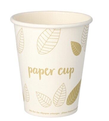 Vienreiz lietojamās papīra krūzītes, bez plastmasas, 200 ml, D 8 cm, 50gab