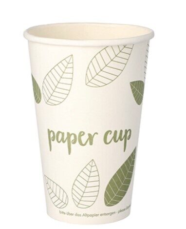 Vienreiz lietojamās papīra krūzītes, bez plastmasas, 300 ml, D 8 cm, 50gab