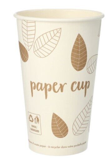 Vienreiz lietojamās papīra krūzītes, bez plastmasas, 400 ml, D 9 cm, 50gab