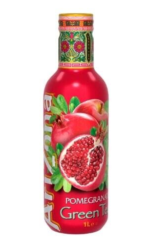 Zaļās tējas dzēriens ARIZONA ar granātābolu garšu un saldinātājiem, 1l PET (DEP)