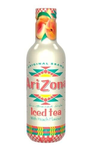 Ledus tēja ARIZONA ar persiku garšu un saldinātājiem, 1l PET (DEP)