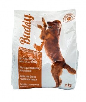 Sausā barība pieaugušiem suņiem BUDDY, mājputnu gaļa, 3kg