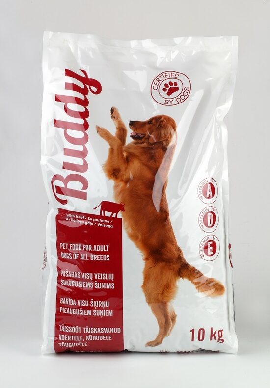 Sausā barība pieaugušiem suņiem BUDDY, liellops, 10kg