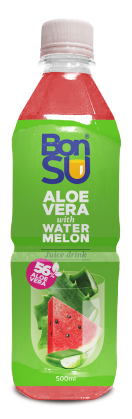 Aloe Vera un arbūzu sulas dzēriens ar alvejas mīkstumu (56%) BONSU, 500ml, PET (DEP)