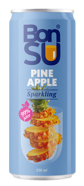 Gāzēts atspirdzinošs ananāsu sulas dzēriens BONSU, 330 ml (DEP)