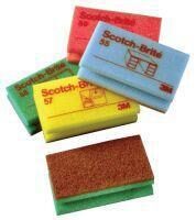 Švammīte mazgāšanai 3M SCOTCH-BRITE 57, saudzīga nagiem, 13.3x70cm, dzeltena