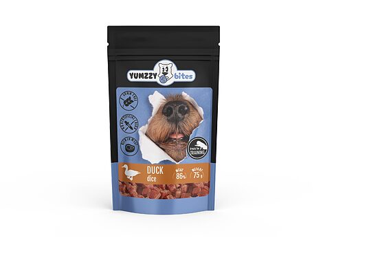 Suņu gardums YUMZZY BITES pīles gaļas kubiciņi, 75g
